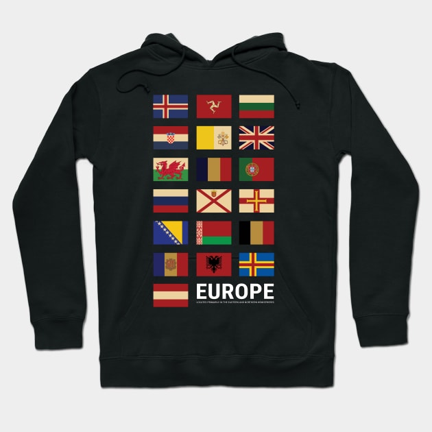 Europe Country Flags Set Hoodie by KewaleeTee